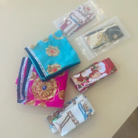 Celine Women's Pink and Blue Handkerchief Set - Picture 2 of 5